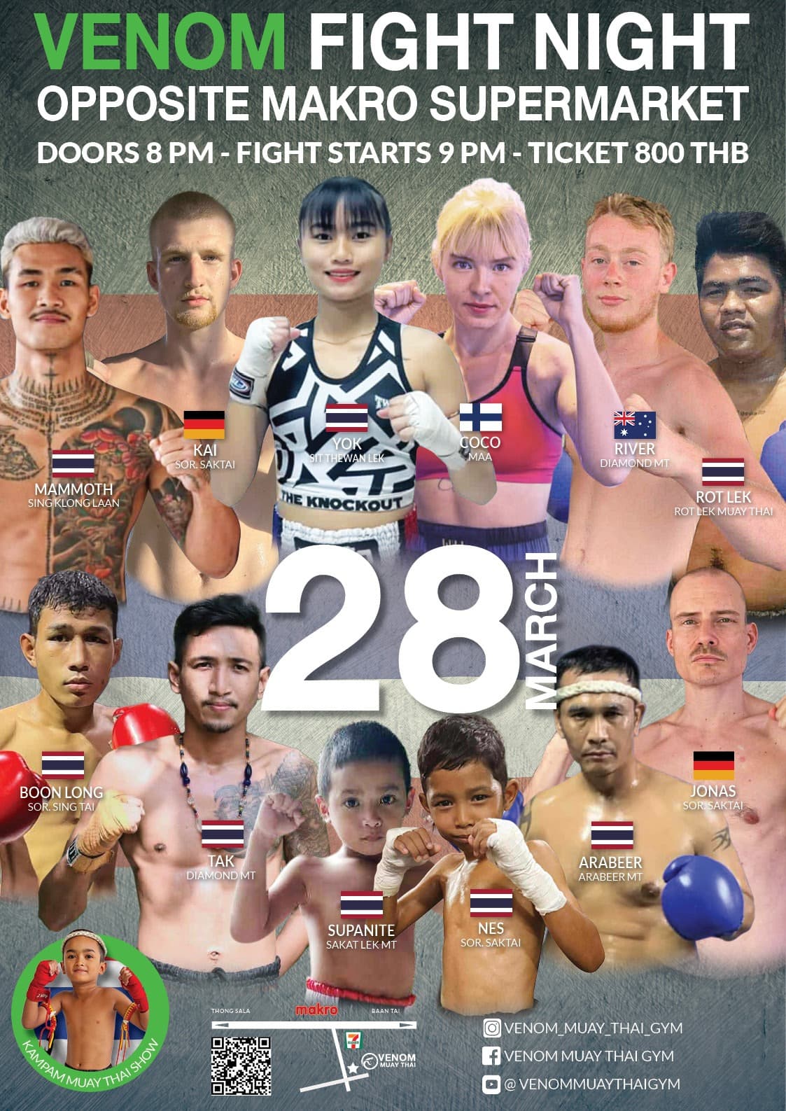 28 March 2026, Venom Muay Thai Gym