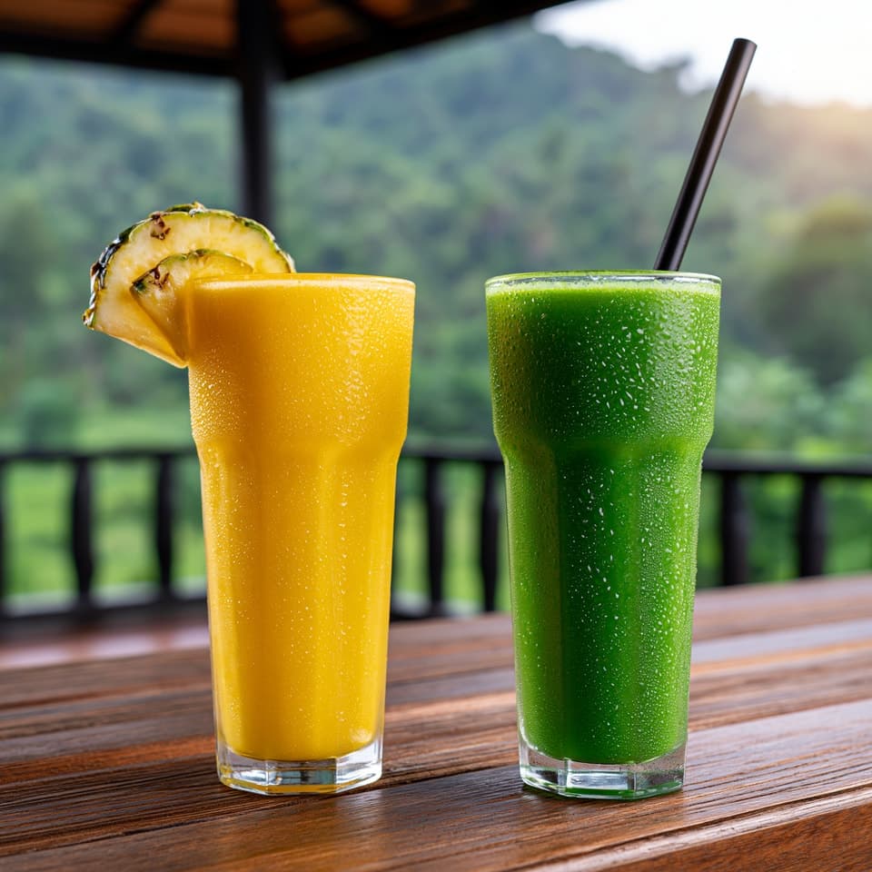 Two fresh anti-hangover drinks