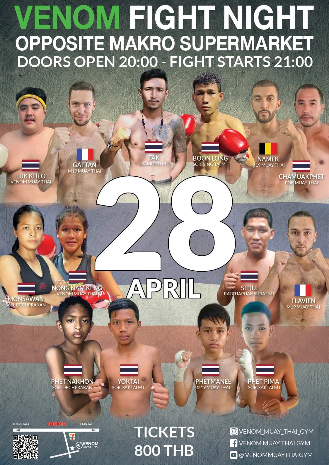 Muay Thai Fight Night at Venom Muay Thai Gym, Koh Phangan on 28 April 2026 — buy tickets online