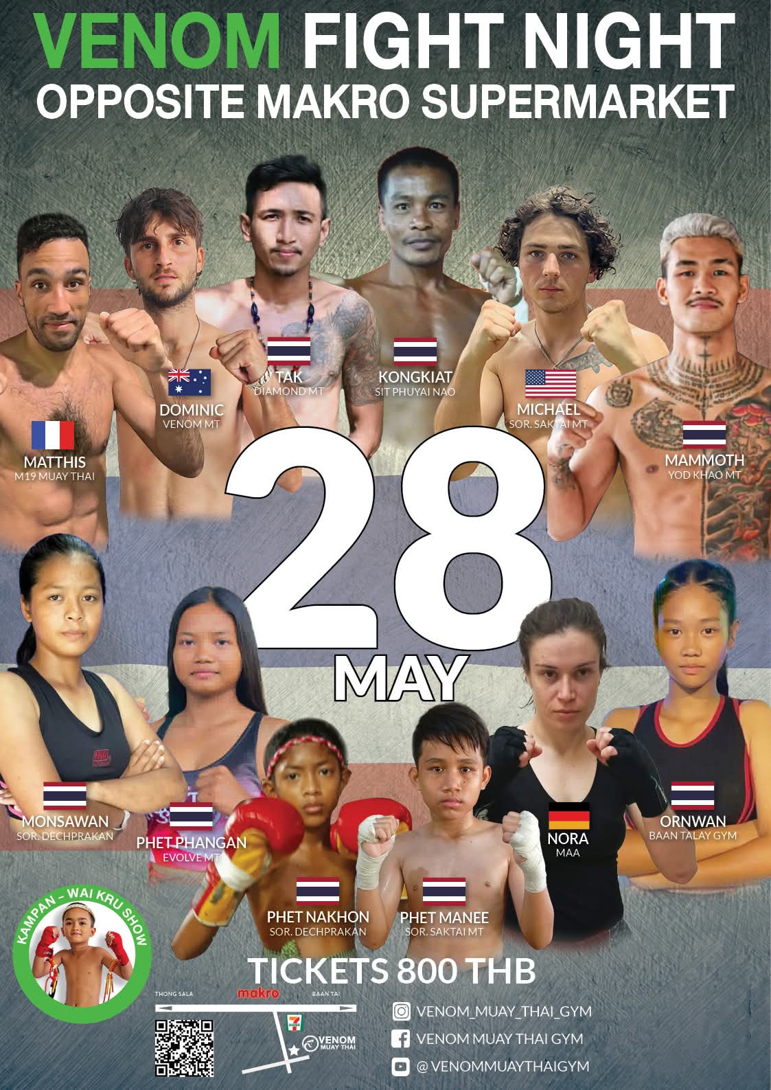Muay Thai Fight Night at Venom Muay Thai Gym, Koh Phangan on 28 May 2026 — buy tickets online