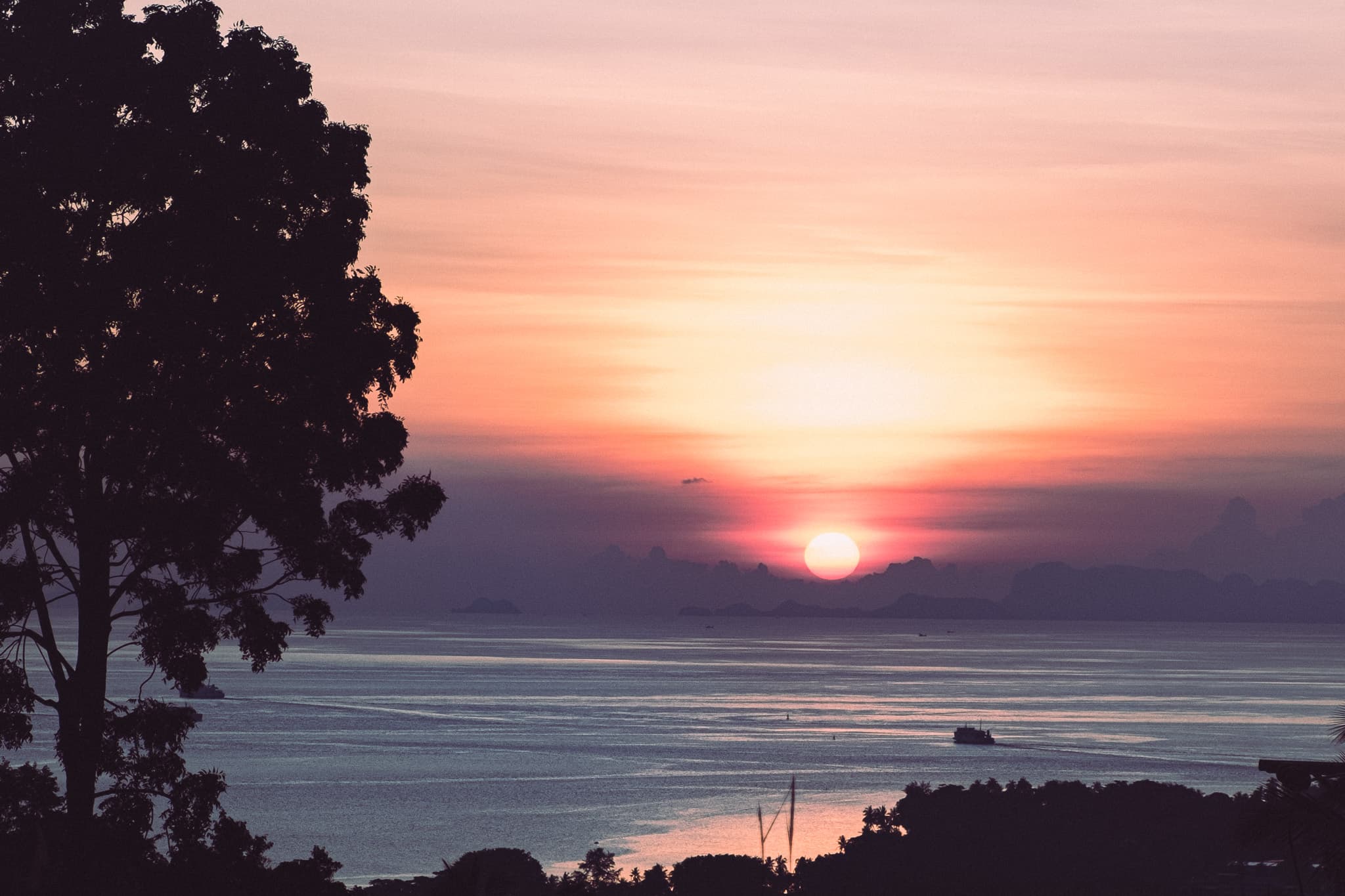 View from Koh Phangan hill during February hotter season