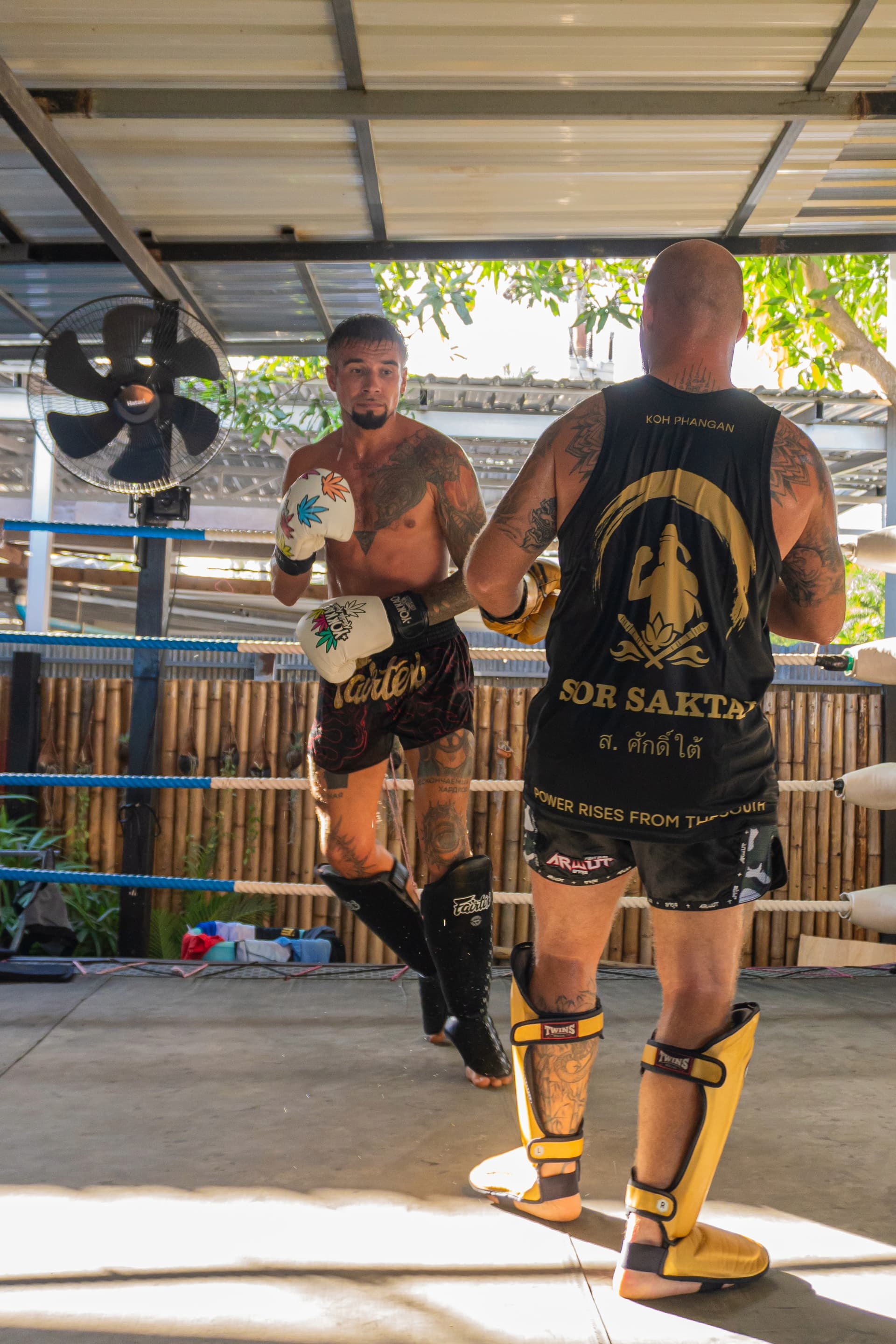 Muay Thai Fighters on Koh Phangan playing sparring
