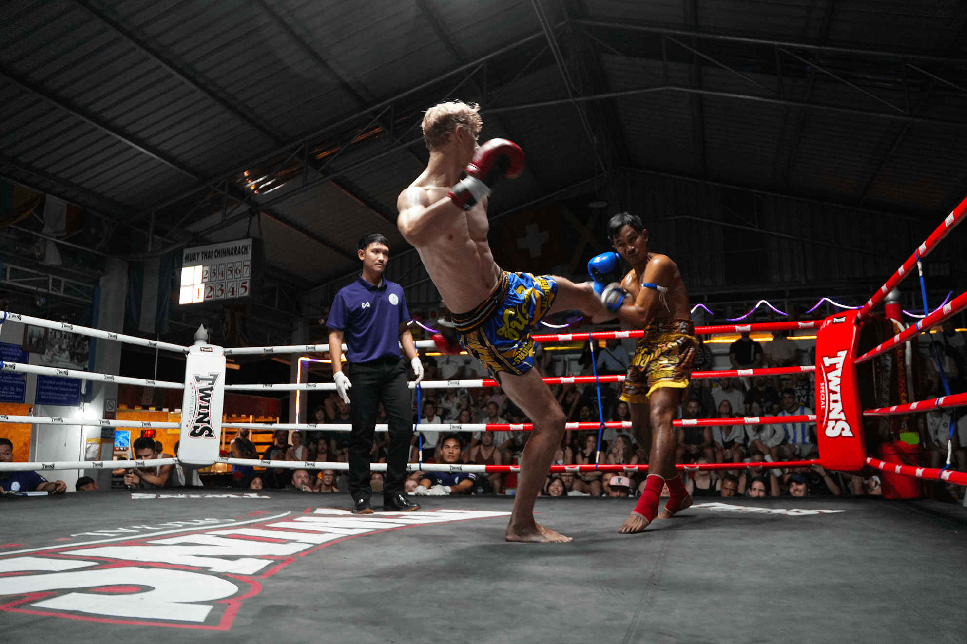 Fight night at Chinnarach Stadium, Koh Phangan
